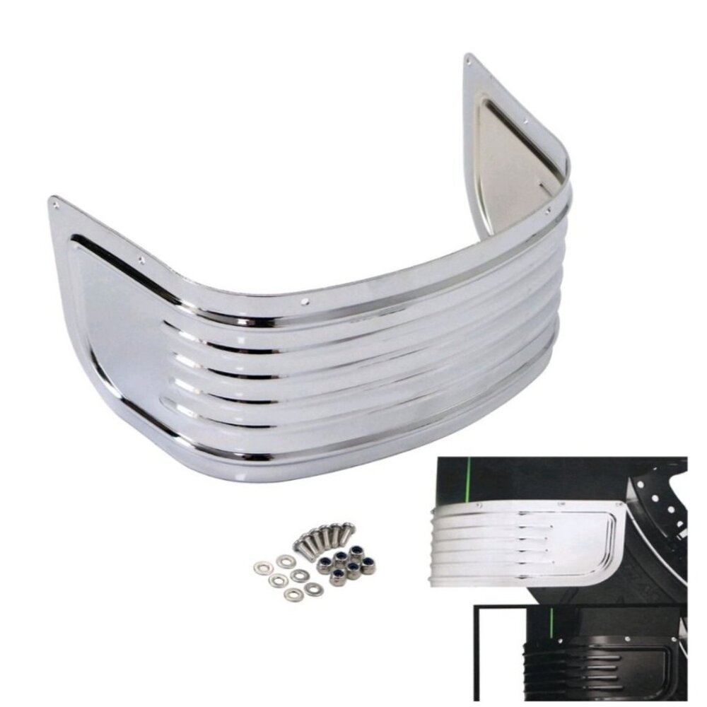 Ribbed Front Fender Trim Skirt Chrome For Harley Electra Street Road Glide FLHR
